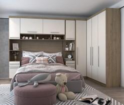 Guarda Roupa Dormitório Modulado Master Casal 1,38 m Canto - Avelã Rústico e Areia - Luciane M19
