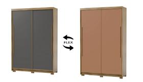Guarda Roupa Dubai Infinity 163cm 2 Portas de Correr MDF Alasca Nature Flex Camarim Vila Rica