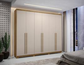 Guarda-Roupa Dubai Majestic 6 Portas 3 Gavetas Nature/Fendi - Vila Rica Guarda-Roupa Dubai Majestic 6 Portas 3 Gavetas Nature/Fendi - Vila Rica
