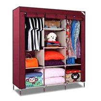 Guarda roupa duplo portatil cabideiro arara roupas 5 prateleiras armario dobravel organizador preto