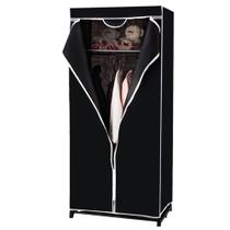 Guarda roupa duplo portatil cabideiro arara roupas 5 prateleiras armario dobravel organizador preto