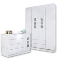 Guarda Roupa E Cômoda 100% Mdf Livia - Phoenix