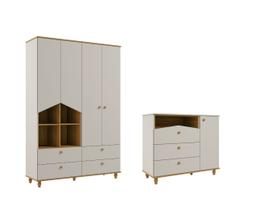 Guarda Roupa e Comoda Bebe Permobili Retro Casinha MDF Guarda Roupa e Comoda Bebe Permobili Retro Casinha MDF