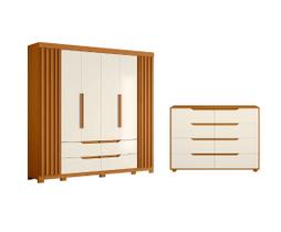 Guarda Roupa e Cômoda de Casal Double Albatroz Cinamomo Off White