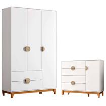 Guarda Roupa e Cômoda de solteiro Ipê Albatroz