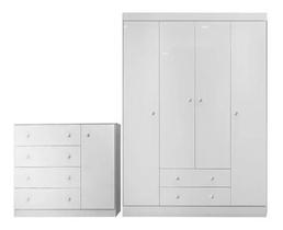 Guarda Roupa e Cômoda Elisa Branco