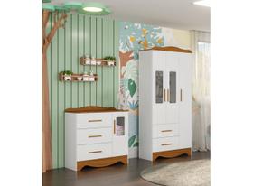 Guarda roupa e cômoda Provençal Moveis Peroba Clara MDF