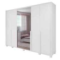 Guarda Roupa Easy Space 6 Portas C/Espelho Branco Lopas Guarda Roupa Easy Space 6 Portas C/Espelho Branco Lopas
