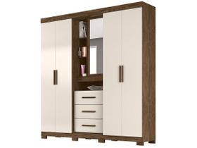 Guarda-Roupa Eldorado Castanho Wood/Baunilha Moval Móveis Guarda-Roupa Eldorado Castanho Wood/Baunilha Moval Móveis