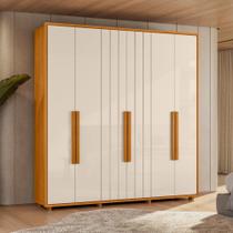 Guarda Roupa em MDF VERONESE 6 Portas 4 Gavetas - Cinamomo/Off White Madetec