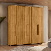 Guarda Roupa em MDF VERONESE 6 Portas 4 Gavetas - Cumaru Madetec Guarda Roupa em MDF VERONESE 6 Portas 4 Gavetas - Cumaru Madetec