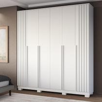Guarda Roupa Emirados Casal 6 Portas Ripado 4 Gavetas 100% MDF - Linhamobilia