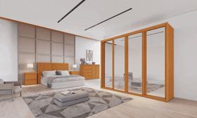 Guarda Roupa Espelhado 6 Gavetas - Palladio Ruby Bettio