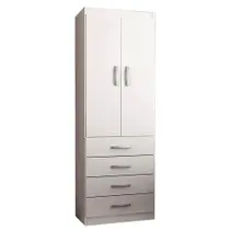Guarda Roupa Evidencia Camiseiro Solteiro 2 Portas 4 Gavetas Cor Branco