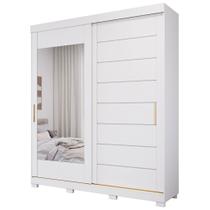 Guarda Roupa Fiore 2 Portas Correr Com Espelhos e Pés Retangular