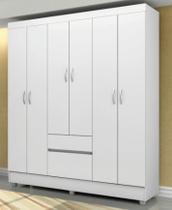 Guarda Roupa FLASH 6 portas e 02 gavetas BRANCO/ROSA Flex Guarda Roupa FLASH 6 portas e 02 gavetas BRANCO/ROSA Flex