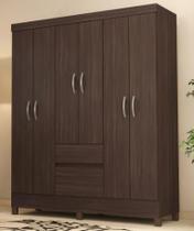 Guarda Roupa FLASH 6 portas e 02 gavetas marrom escuro Guarda Roupa FLASH 6 portas e 02 gavetas marrom escuro