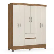 Guarda Roupa Flash II Casal Quarto com 6 Portas e 2 Gavetas