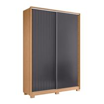 Guarda Roupa Frizatto 2 Portas Freijó/Off White/Titanium (Flex) - ABZ