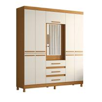 Guarda Roupa Fusion Casal MDP com Porta Basculante e Espelho Premium Albatroz