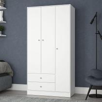 Guarda-Roupa Gandu 91cm 3 Portas 2 Gavetas Branco Guarda-Roupa Gandu 91cm 3 Portas 2 Gavetas Branco
