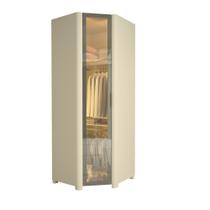 Guarda Roupa Gelius Innova Canto 1 porta reflecta cabideiro/calceira em L” Largura de 89,2 cm LED e pés OFF White