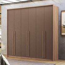Guarda Roupa Genova 06 Portas 4 Gavetas MDP Marrom/Wood/Terracota Guarda Roupa Genova 06 Portas 4 Gavetas MDP Marrom/Wood/Terracota