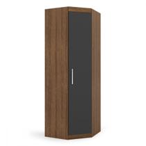 Guarda Roupa Genova Módulo Canto Ipe Wood com Grafite Batrol