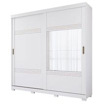 Guarda Roupa Gramado 2 Portas Correr com 2 Espelhos e Pés