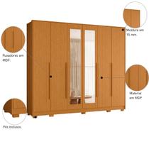 Guarda Roupa Grande 6 Portas 6 Gavetas Com Espelho