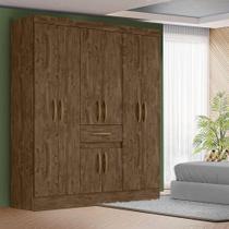 Guarda Roupa Grande 8 Portas 1 Gaveta Castanho Wood Plínio Shop JM