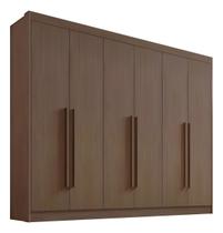 Guarda-roupa Grande Casal New Athos 100% Mdf Castanho Ddoro