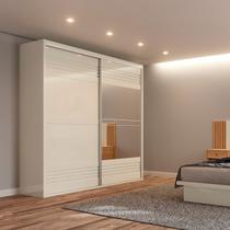Guarda-Roupa Grande com Espelho 222x238cm Off White Dalla Costa Guarda-Roupa Grande com Espelho 222x238cm Off White Dalla Costa