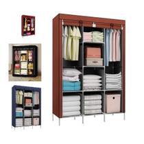 Guarda roupa grande portatil armario arara cabideiro dobravel roupeiro com prateleiras sapateira
