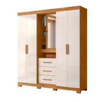 Guarda Roupa Grande Quarto Casal Eldorado 4 Portas 3 Gavetas Espelho Freijo com Off White Guarda Roupa Grande Quarto Casal Eldorado 4 Portas 3 Gavetas Espelho Freijo com Off White