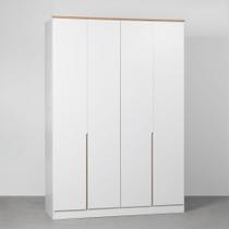 Guarda-roupa Harper 4 Portas 1,60m - Branco e Natural Guarda-roupa Harper 4 Portas 1,60m - Branco e Natural