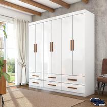 Guarda-Roupa Havana 6 Portas 6 Gavetas Multimóveis CR35552 Guarda-Roupa Havana 6 Portas 6 Gavetas Multimóveis CR35552