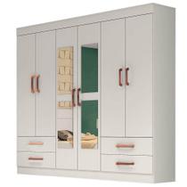 Guarda Roupa Hercules com 6 Portas 4 Gavetas e Espelho Guarda Roupa Hercules com 6 Portas 4 Gavetas e Espelho
