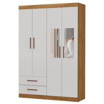 Guarda Roupa Hercules Solteiro 4 Portas 2 Gavetas Carioca Cor Cinamomo Off White Guarda Roupa Hercules Solteiro 4 Portas 2 Gavetas Carioca Cor Cinamomo Off White