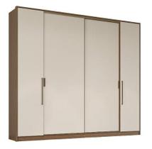 Guarda roupa herval ph 1719 - cor nogueira + off white - com espelho