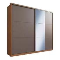 Guarda roupa herval ph 1739 - cor carvalho vermontt + fendi - com espelho Guarda roupa herval ph 1739 - cor carvalho vermontt + fendi - com espelho