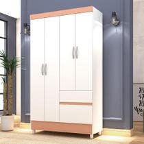 Guarda-Roupa Ideal 4 Portas Branco Camarim 2 Gavetas 2 Cabideiros 102cm Guarda-Roupa Ideal 4 Portas Branco Camarim 2 Gavetas 2 Cabideiros 102cm