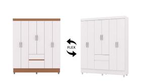 Guarda Roupa Ideal 6 Portas 2 Gavetas - Branco/Camarim Flex Vila Rica Guarda Roupa Ideal 6 Portas 2 Gavetas - Branco/Camarim Flex Vila Rica