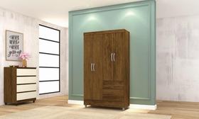 Guarda Roupa Ideal Plus 4 Portas e 2 Gavetas - Cor Imbuia Rústico - Vila Rica Guarda Roupa Ideal Plus 4 Portas e 2 Gavetas - Cor Imbuia Rústico - Vila Rica