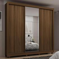 Guarda-roupa imperial 3 portas com porta de espelho nog/nog-off gelius móveis