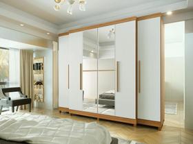 Guarda Roupa Imperial Casal 6 Portas 6G C/ Espelho - Batrol - Freijo/Offwhite