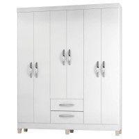 Guarda Roupa Incorplac Moscou 6 Portas 2 Gavetas - Branco