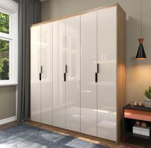 Guarda-roupa Industrial Organizador 6 Portas Retrô Off White Lâmina