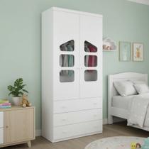 Guarda-Roupa Infantil 100% MDF 2 Portas 3 Gavetas Eloísa Branco Guarda-Roupa Infantil 100% MDF 2 Portas 3 Gavetas Eloísa Branco