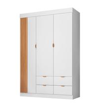 Guarda-Roupa Infantil 100% MDF 3 Portas e 4 Gavetas Ayla Branco